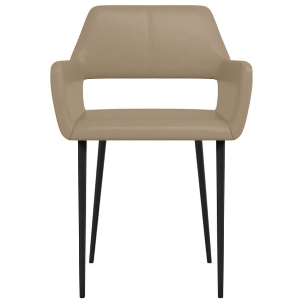 vidaXL Valgomojo kėdės, 2vnt., kapučino spalvos, dirbtinė oda