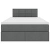 vidaXL Lova su daiktų laikymo vieta ir LED Tamsiai pilka 120 x 200 cm