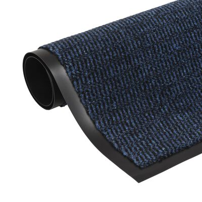 vidaXL Durų kilimėlis, kvadratinis, dygsniuotas, 40x60cm, mėlynas