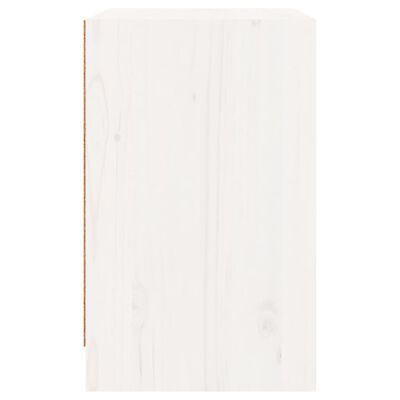 vidaXL Naktinė spintelė, balta, 40x31x50cm, pušies medienos masyvas
