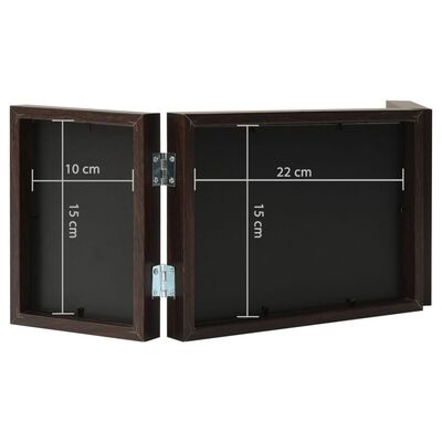 vidaXL Trigubas rėmelis-koliažas, tamsiai rudas, 22x15cm+2x(10x15cm)