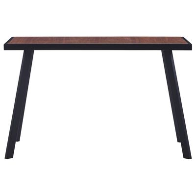 vidaXL Valgomojo stalas, tamsios medienos ir juodas, 120x60x75cm, MDF