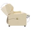 vidaXL Keturvietis atlošiamas masažinis krėslas, kreminis, audinys