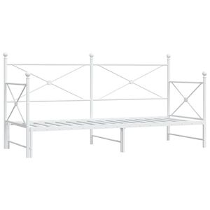 vidaXL ku&scaron;etė su ku&scaron;ete be čiužinio Baltas 75x190 cm Plienas