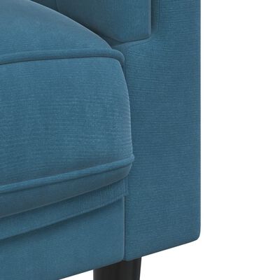 vidaXL Dvivietė sofa su pagalvėlėmis, mėlynos spalvos, aksomas