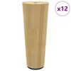 vidaXL Baldų kojelės 12 vnt. Ruda &Oslash; 44 x 100 mm Kietas eukalipto medis
