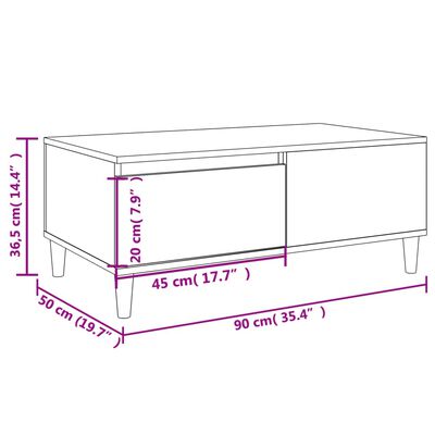 vidaXL Kavos staliukas, sonoma ąžuolo, 90x50x36,5cm, apdirbta mediena