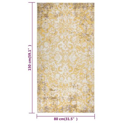 vidaXL Lauko kilimas, geltonos spalvos, 80x150cm, plokščio pynimo