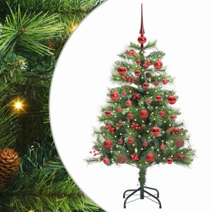 vidaXL Dirbtinė Kalėdų eglutė 150 LED &Scaron;ilta balta PVC ir metalas Žalia