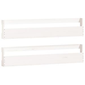 vidaXL Sieninės batų lentynos, 2vnt., baltos, 110x9x23cm, pu&scaron;is