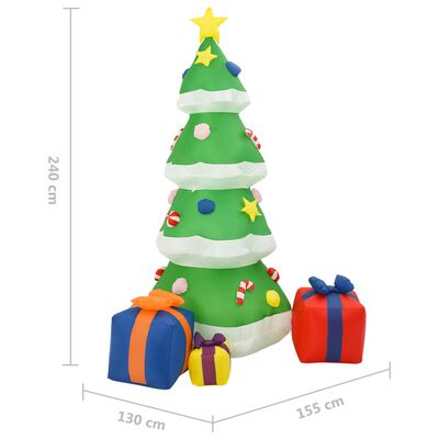 vidaXL Pripučiama LED dekoracija Kalėdų eglutė, 240cm, vidaus/lauko