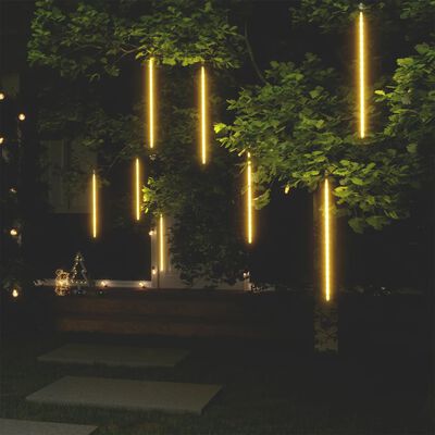 vidaXL Girlianda meteorų lietus, 8vnt., 50cm, 288 šiltos baltos LED