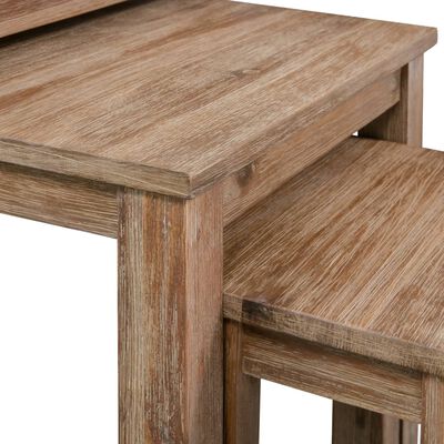 vidaXL Sustumiamų staliukų komplektas, 3d., akacijos mediena