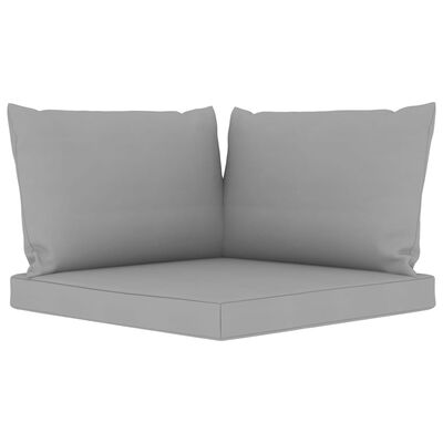 vidaXL Keturvietė sodo sofa su pilkos spalvos pagalvėlėmis