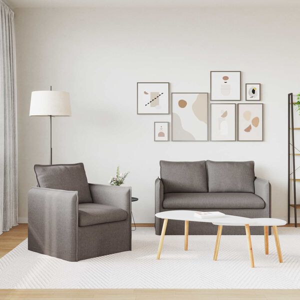 vidaXL Sofa 2 pcs Taupe Bendri matmenys: 136 x 82 cm (P X G x A)