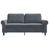 vidaXL Dvivietė sofa, tamsiai pilkos spalvos, 140cm, aksomas