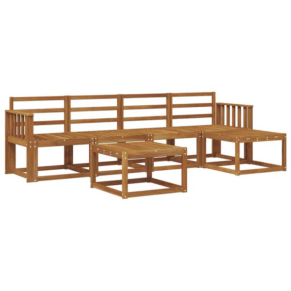 vidaXL Lauko sofos komplektas 6 pcs Natūrali Kietos akacijos mediena