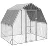 vidaXL Vi&scaron;tienos bėgimas su stogu, 2,5x2x2,25m, galvanizuotas plienas