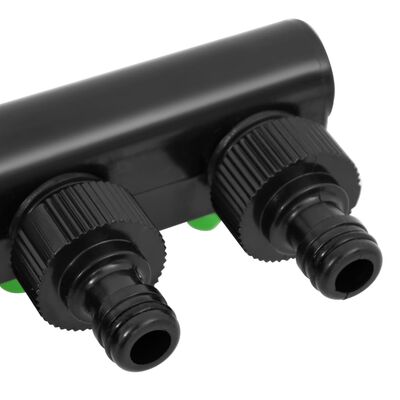 vidaXL 4 krypčių čiaupo adapteris, žalias/juodas, 19,5x6x11cm, ABS/PP