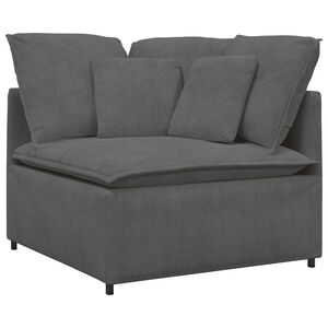 vidaXL Modulinė kampinė sofa su pagalvėlėmis, tamsiai pilka, 100 cm