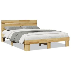 vidaXL lovos rėmas su galvūgaliu be čiužinio 160x200 cm ąžuolo masyvo