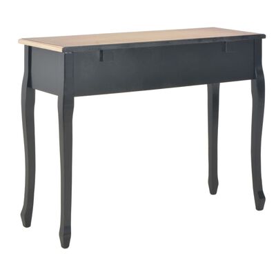 vidaXL Kosmetinis konsolinis staliukas su 3 stalčiais, juodas