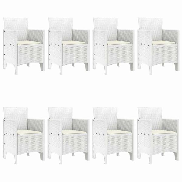 vidaXL Sodo valgomojo komplektas 9 pcs Balta Polipropilenas