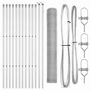vidaXL Heksagonalinė tvoros tvirtinimo sistema 25 x 1,2 m Sidabrinė
