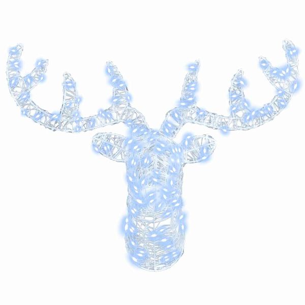 vidaXL Elnių galva su 140 LED Šalta balta 68 x 36.5 x 62.5 cm Akrilas