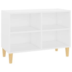 vidaXL TV spintelė su medinėmis kojelėmis, balta, 69,5x30x50cm