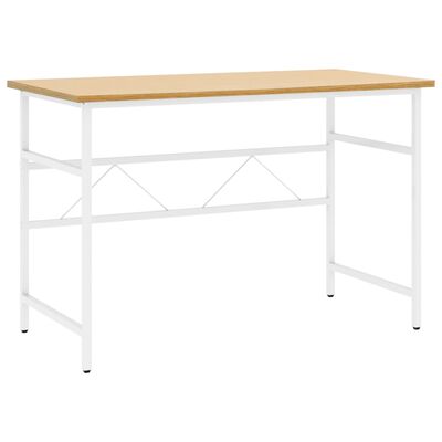 vidaXL Kompiuterio stalas, baltas/ąžuolo, 105x55x72cm, MDF ir metalas