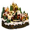 vidaXL Kalėdinis miestelis su traukiniu SALO 25,5 x 20 x 23 cm Derva