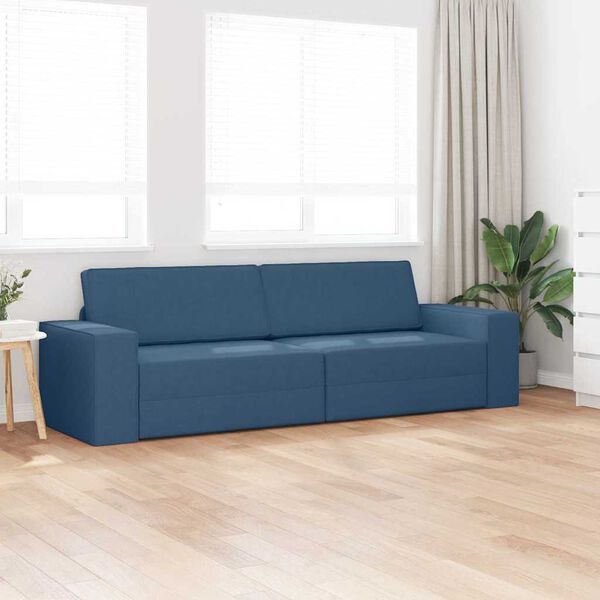 vidaXL Sofa lova 200cm Jūrinė mėlyna audinys