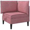 vidaXL Sofa su saugojimu Rožinė Aksomas