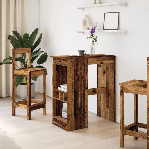 vidaXL Baro stalas su laikikliais, medienos, 90x47,5x103,5cm, mediena