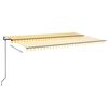 vidaXL Markizė su LED/vėjo jutikliu, geltona/balta, 500x300cm
