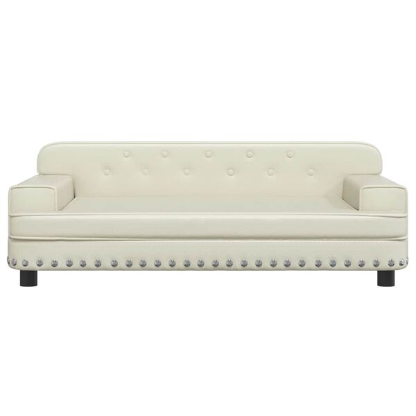 vidaXL Lova šunims, kreminės spalvos, 90x53x30cm, dirbtinė oda