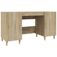 vidaXL Rašomasis stalas, ąžuolo spalvos, 140x50x75cm, apdirbta mediena