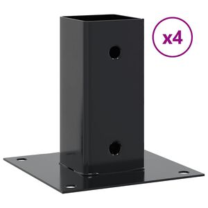 vidaXL Stulpų pagrindai kvadratiniai, 4vnt., antracito sp., 71x71mm