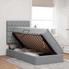 vidaXL Lova su daiktų laikymo vieta ir LED &Scaron;viesiai pilka 90 x 200 cm