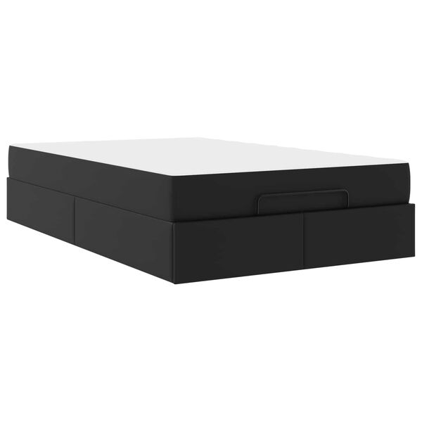 vidaXL Lovos rėmas su čiužiniu su čiužiniu 2 pcs Juoda PVC