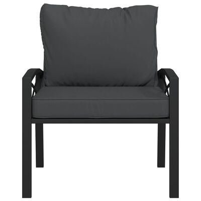 vidaXL Sodo kėdės su pilkomis pagalvėlėmis, 2vnt., 68x76x79cm, plienas
