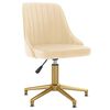 vidaXL Pasukamos valgomojo kėdės, 2vnt., kreminės spalvos, aksomas
