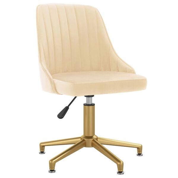 vidaXL Pasukamos valgomojo kėdės, 2vnt., kreminės spalvos, aksomas