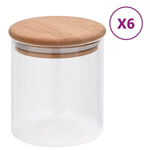 vidaXL Stikliniai indai su kam&scaron;tiniais dangteliais, 6vnt., 600ml