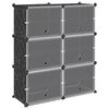vidaXL Storage Cube Organizer su 6 kubeliais ir durelėmis juodas PP