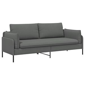 vidaXL 3-Vietis Sofa Tamsiai pilka 222 x 81 x 89 cm Audinys