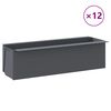vidaXL Gėlių loveliai Euro paletėms, 12vnt., pilki, 36x13,5x9,5cm, PP