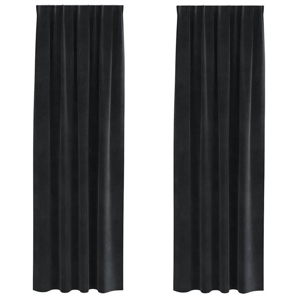 vidaXL Užtemdymo užuolaidos 2 pcs Juoda 140 x 260 cm Aksomas