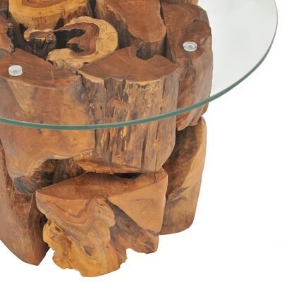 vidaXL Kavos staliukas, tikmedžio medienos masyvas, 60 cm